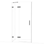 Maxaro Diamond Douchedeur | 100 cm Zwart metaal Helder glas Draaideur