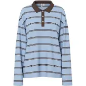 Pieces Shirt 'PCSadie' blauw / bruin