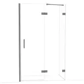Maxaro Diamond Douchedeur | 120 cm Zwart metaal Helder glas Draaideur