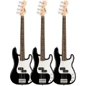 Squier Mini Precision Bass Black pack of 3