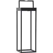 LUCANDE LED lamp op zonne-energie Lynzy, 58cm, zwart, metaal, IP65 dimbaar, zwart, Aluminium, Modern, Solar buitenverlichting