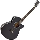 Gear4Music Single Cutaway Electro Acoustic Guitar by Black