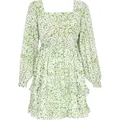 Mymo Jurk grasgroen / wit