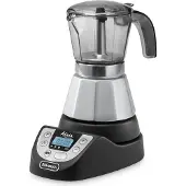 De'Longhi EMKP 42.B, Elektrische mokkakoker, Geschikt voor gemalen koffie, 450 W, Zwart, Zilver