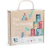 BS Toys Blikgooien Werpspel - Dieren en Cijfers - Pittenzak Gooien - Kinderspeelgoed vanaf 3 Jaar - Buitenspeelgoed - 6 Gekleurde Blikken - Cadeau kind