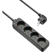Allteq Stekkerdoos - 4x Type F - 10 meter - zwart