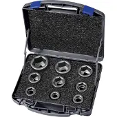 ASW power doppenset 740 KS 9 OL, 11-delig, 3/4 inch, zeskant, SW 19-46 mm, speciaal staal, staalgrijs