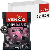 Venco VC Dropstaafjes - drop - 12 zakjes a 180g