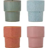 Bloomingville Mok aardewerk roze Ewan - set van 4