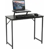 Relaxdays bureau met monitorhouder, zwart