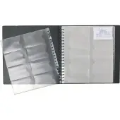 Exacompta 5x Exactive Visitekaarthouder met uitneembare pochetten Exacard - 320 kaarten - 26,5x25cm - Zwart - 75234E