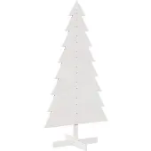 vidaXL Kerstdecoratie kerstboom 150 cm massief grenenhout wit