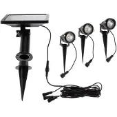 LINDBY LED grondspies lamp Malida, set van 3, zwart Malida, zwart, Aluminium, Modern, Solar buitenverlichting