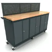 Kippers Rijssen Verrijdbare werkbank 3x 2 deuren kast incl. gereedschapswand