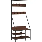 vidaXL Kledingrek met schoenenrek 80x40x184 cm bruin eikenkleur