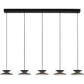 Nova Luce Design hanglamp Morfi recht 5-lichts zwart