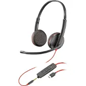 Poly BW C3225 STEREO USB-C HS (Bedraad, USB-A), Kantoorheadset, Zwart