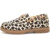 Woden Mocassins 'Johanne Animal' donkerbruin / offwhite