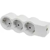 Legrand Standaardstopcontact 3x2P+A Zonder Snoer Wit-Grijs (Europese Stekkerdoos) - 694573 [10 stuks]