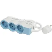 Legrand Stekkerdoos 3X2P+A 1,5M Zachtblauw (Europese Stekkerdoos) - 694551 [10 stuks]