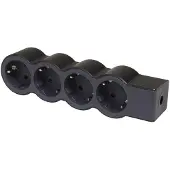 Legrand Standaardstopcontact 4x2P+A Zonder Snoer Zwart (Europese Stekkerdoos) - 694576 [10 stuks]