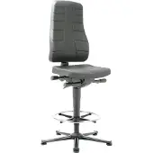 BIMOS Werkdraaistoel | vloerglijders + voetring | integraalschuim zwart | 570-830 mm | 1 stuk - 9641-2000 9641-2000