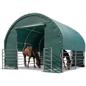 TOOLPORT Weidetent 4x4m, PVC zeil, donkergroen, bodem aarde