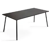 Oviala - Tuinset met tafel en 6 zwart stoelen - Palavas