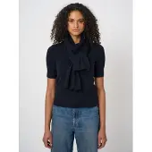 REPEAT cashmere Fijngebreide kasjmier sjaal met ribboorden - Navy - Heren -