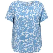 ONLY Carmakoma Blouse 'CARVica' royal blue/koningsblauw / wit