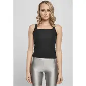 Urban Classics Tank Top Ladies Squard Neckline Rib Big Zwart 4XL Vrouw