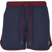 Urban Classics Zwemshorts 'Retro' navy / bourgogne / wit