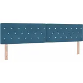 vidaXL LED Hoofdbord met hoofdeinde Donkerblauw 200 cm Fluweel