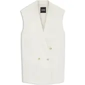 BOSS Mouwloze relaxed-fit blazer van een wolmix