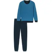 Schiesser Pyjama lang 'Basic' blauw / navy