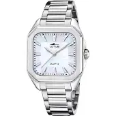 Lotus Kwartshorloge Square Horloge, dameshorloge, stalen band, analoog