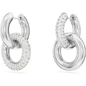 Swarovski Oorbellen - Dextera hoop earrings, Asymmetrical design, Interl in white