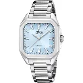 Lotus Kwartshorloge Square Horloge, dameshorloge, stalen band, analoog