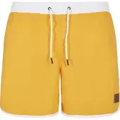 Urban Classics Zwemshorts 'Retro' goudgeel / wit