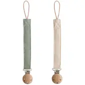 Mushie Speenketting Linnen Olive/Sand