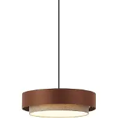 QAZQA Moderne hanglamp donkerbrons met taupe 50cm 3-lichts - Drum Duo