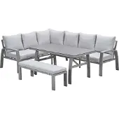 Garden Impressions Cameron lounge dining set 4-delig links - valley sand
