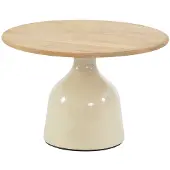 4 Seasons Outdoor June loungetafel Ø60x38 cm creme - teak