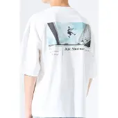Garcia T-shirt met backprint ecru Jongens Katoen Ronde hals Backprint - maat 164/170