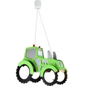 Elobra Kinderkamer hanglamp Traktor, dimbaar, groen, Kinderkamer, Hout, hanglamp