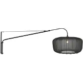 Steinhauer Wandlamp Vela Lino Zwart met Zwarte Textiel Kap Ø60 cm