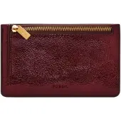 Fossil Kaarthoes Logan Zip Card Case Red Mahogany Wijnrood