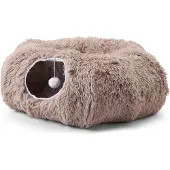 Savic snuggle tunnel/kattenmand warm grijs - 85x85x26,5 cm