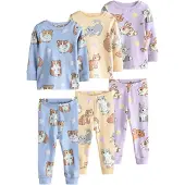 Next Nachtkledij 'Snuggle' hemelsblauw / bruin / geel / lichtlila