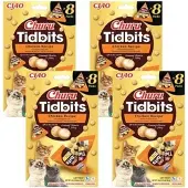 Inaba Ciao Churu Tidbits Sappige Brokjes Kattensnack Kip variëteiten 8x12g